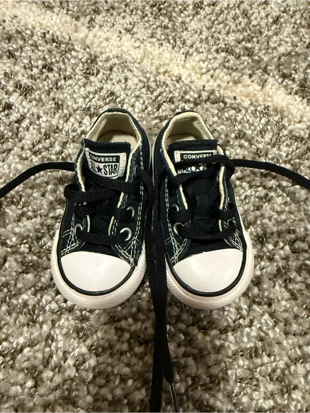 Converse Kids Black and White Low-Top Canvas Sneakers